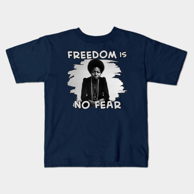 Nina Simone No Fear Kids T-Shirt by capricorn